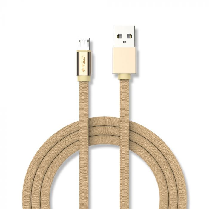 1m 2,4A V-TAC MICRO USB-kabel guld