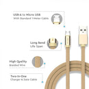 1m 2.4A V-TAC MICRO USB cable gold