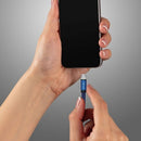 1m 2.4A V-TAC MICRO USB kabelis zils