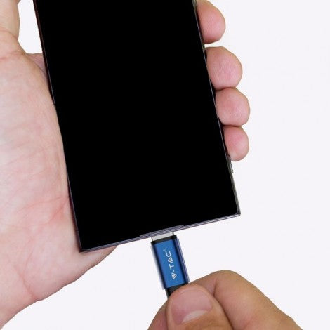 1m 2.4A V-TAC MICRO USB kabelis zils