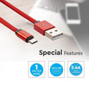 1m 2.4A V-TAC MICRO USB cable red