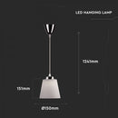 7W(360Lm) LED chandelier, chrome, with white dome, V-TAC, Ø150x151x1241mm, neutral white light 4000K