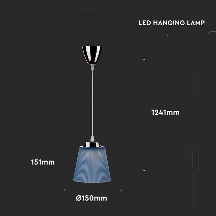 Светодиодная люстра 7W(360Lm), хромированная, с голубым куполом, V-TAC, нейтральный белый 4000K