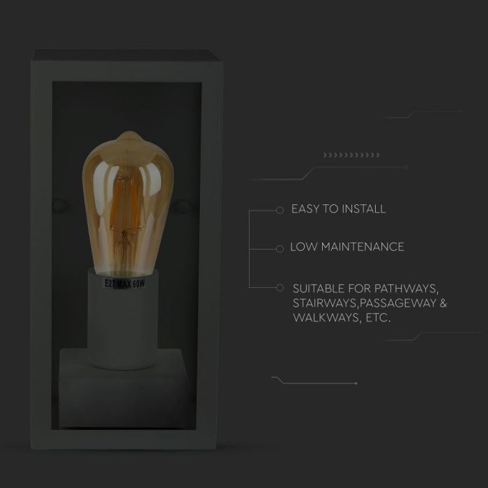 V-TAC fassaadilambi raam 1xE27 LED-pirniga (pirn ei kuulu komplekti), pirn suunaga ülespoole, must, IP44
