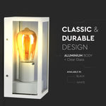 V-TAC Fasadlampram med 1xE27 LED-lampa (glödlampa ingår ej), lampan vänd uppåt, vit, IP44