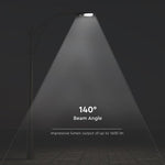 15W(1600Lm) LED solārais gaismeklis, 7.4V Litija baterija 10800mAh, paredzēts ēku fasādēm, IP65, V-TAC, gaisma auksti balta 6000K