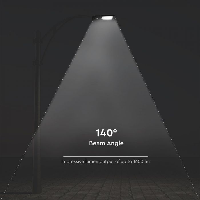 15W(1600Lm) LED solārais gaismeklis, 7.4V Litija baterija 10800mAh, paredzēts ēku fasādēm, IP65, V-TAC, gaisma auksti balta 6000K