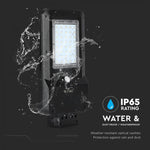 15W(1600Lm) LED solārais gaismeklis, 7.4V Litija baterija 10800mAh, paredzēts ēku fasādēm, IP65, V-TAC, gaisma auksti balta 6000K
