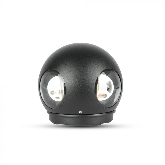 4W(420Lm) LED Fasādes gaismeklis, V-TAC, IP65, melna, silti balta gaisma 3000K