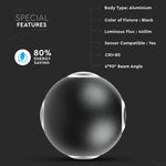 4W(420Lm) LED Fasādes gaismeklis, V-TAC, IP65, melna, silti balta gaisma 3000K