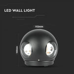4W(420Lm) LED Fasādes gaismeklis, V-TAC, IP65, melna, silti balta gaisma 3000K