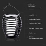 0.45W(5Lm) LED bezvadu dārza lukturis ar saules bateriju, litija baterija 3.7V/500mAH, V-TAC, IP44, silti balta gaisma 2200K