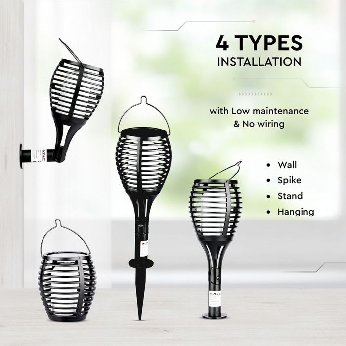 0.45W(5Lm) LED bezvadu dārza lukturis ar saules bateriju, litija baterija 3.7V/500mAH, V-TAC, IP44, silti balta gaisma 2200K