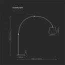 Grīdas lampa uz E27 cokolu, max60W, IP20, V-TAC