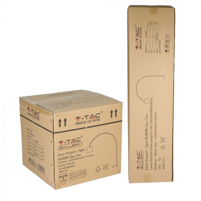 Напольная лампа с цоколем E27, макс60 Вт, IP20, V-TAC