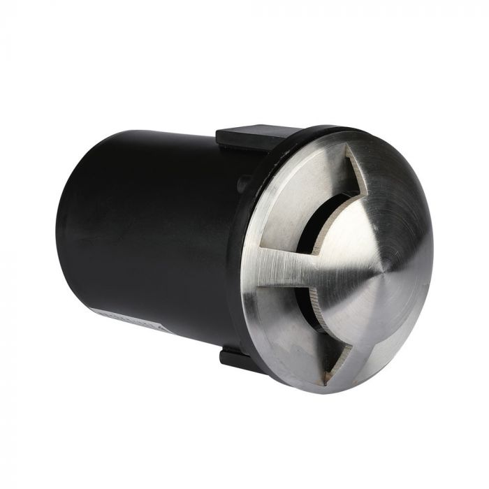 12V V-TAC Garden lamp, stainless steel housing, recessed, 3 windows, MR16, IP67, max 20W, W3