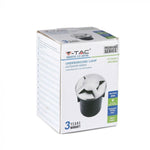 12V V-TAC Garden lamp, stainless steel housing, recessed, 3 windows, MR16, IP67, max 20W, W3