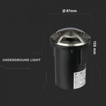12V V-TAC Garden lamp, stainless steel housing, recessed, 3 windows, MR16, IP67, max 20W, W3