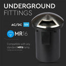 12V V-TAC Garden lamp, stainless steel housing, recessed, 1 window, MR16, IP67, max 20W, W1