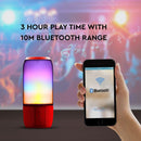 LED wireless speaker with BLUETOOTH, RGB colored lights, USB and TF card slot, rubber finish, V-TAC
