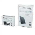 16W (1050Lm) LED Spotlight med solcell 10000mAh, V-TAC, IP65, svart hölje, neutralt vitt ljus 4000K