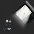 16W (1050Lm) LED Spotlight päikesepatareiga 10000mAh, V-TAC, IP65, must korpus, neutraalne valge valgus 4000K