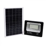 35W(2450Lm) LED Prožektors ar saules bateriju 15000mAh, V-TAC, IP65, melns korpuss, neitrāli balta gaisma 4000K