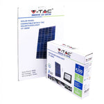 35W(2450Lm) LED Spotlight with solar battery 15000mAh, V-TAC, IP65, black body, neutral white light 4000K