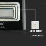 35W(2450Lm) LED Spotlight with solar battery 15000mAh, V-TAC, IP65, black body, neutral white light 4000K