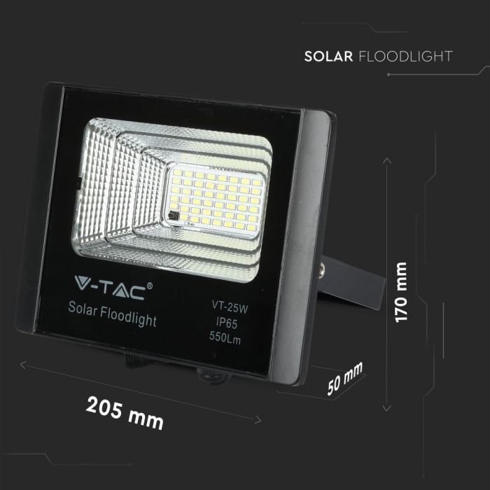 40W (3100Lm) LED-valgusti päikesepatareiga 20000mAh, V-TAC, IP65, must korpus, neutraalne valge valgus 4000K
