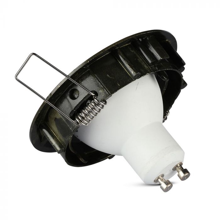 GU10 recessed frame/fixture, round, adjustable lighting angle, Ø82X25 mm, recessed Ø74 mm, brass, V-TAC