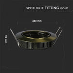 GU10 recessed frame/fixture, round, adjustable lighting angle, Ø82X25 mm, recessed Ø74 mm, brass, V-TAC