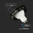 GU10 recessed frame/fixture, round, adjustable lighting angle, Ø82X25 mm, recessed Ø74 mm, brass, V-TAC
