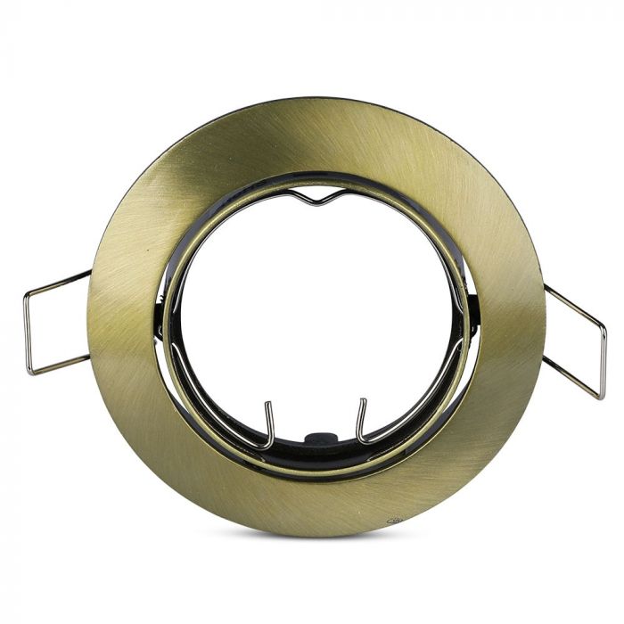 GU10 recessed frame/fixture, round, adjustable lighting angle, Ø82X25 mm, recessed Ø74 mm, brass, V-TAC
