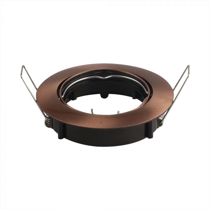 GU10 recessed frame/fixture, round, adjustable lighting angle, Ø82X25 mm, recessed Ø74mm, bronze, V-TAC
