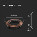 GU10 recessed frame/fixture, round, adjustable lighting angle, Ø82X25 mm, recessed Ø74mm, bronze, V-TAC