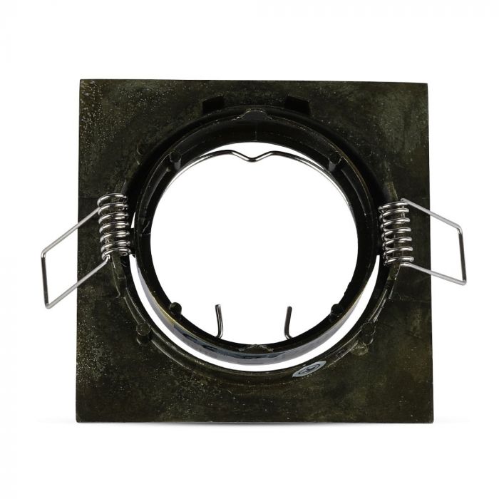 GU10 recessed frame/fixture, square, adjustable light direction, 80X80x25mm, recessed. Ø74mm, brass, V-TAC