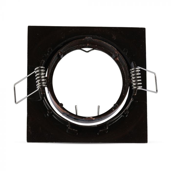 Встраиваемая рамка/светильник GU10, квадратная, регулируемое направление света, 80X80x25 мм, встраив. Ø74 мм, бронза, V-TAC