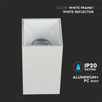 Встраиваемая рамка/светильник GU10, IP20, квадратная, белый/белый, 74 x 74 x 140 мм, макс 35 Вт, V-TAC