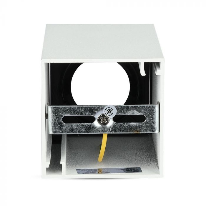 GU10 infälld ram/armatur, IP20, kvadratisk, vit/svart, 74 x 74 x 140 mm, max 35W, V-TAC