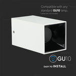 GU10 infälld ram/armatur, IP20, kvadratisk, vit/svart, 74 x 74 x 140 mm, max 35W, V-TAC