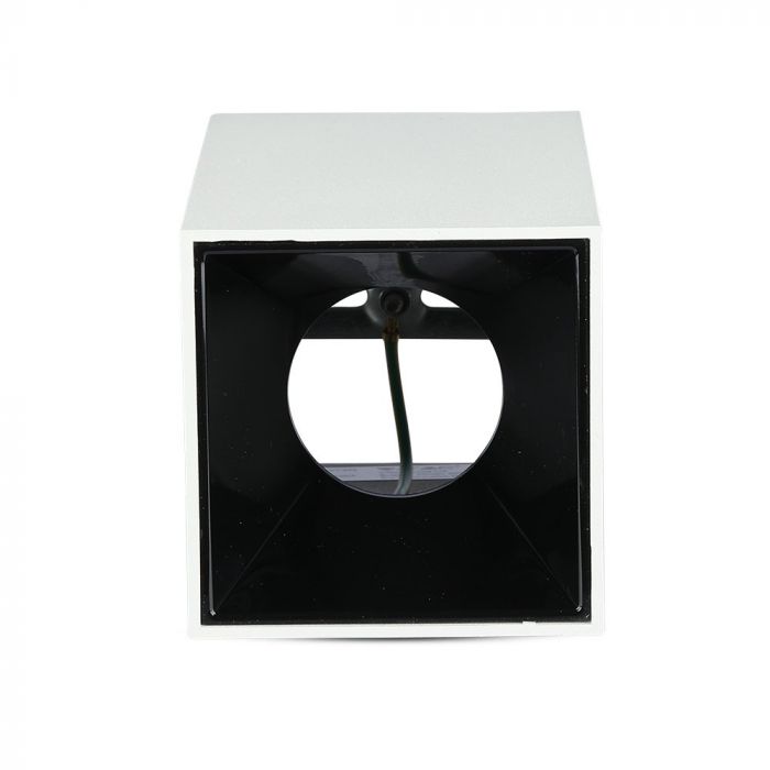 GU10 infälld ram/armatur, IP20, kvadratisk, vit/svart, 74 x 74 x 140 mm, max 35W, V-TAC