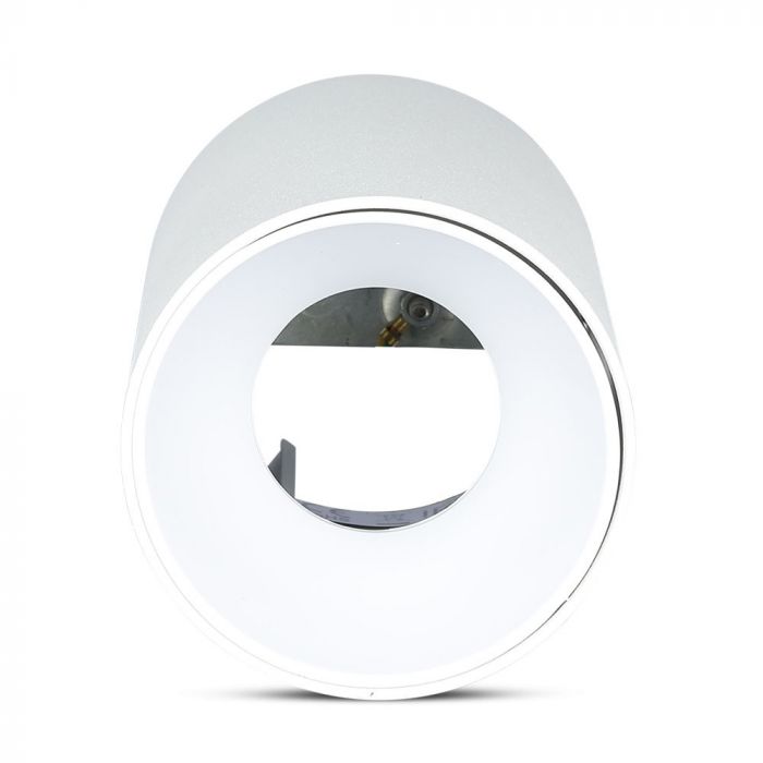 GU10 toppram/armatur, IP20, rund, vit/vit, Ø80x140mm, max 35W, V-TAC