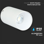 GU10 virsapmetuma karkass/armatūra, IP20, apaļas formas, balts/balts,  Ø80x140mm,  max 35W, V-TAC