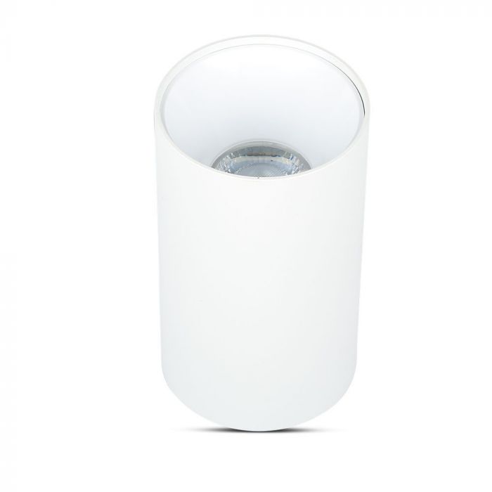GU10 virsapmetuma karkass/armatūra, IP20, apaļas formas, balts/balts,  Ø80x140mm,  max 35W, V-TAC