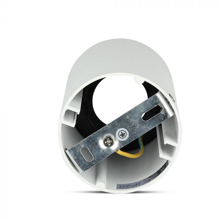 GU10 toppram/armatur, IP20, rund, vit/svart, Ø80x140mm, max 35W, V-TAC