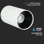 GU10 toppram/armatur, IP20, rund, vit/svart, Ø80x140mm, max 35W, V-TAC