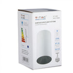 GU10 toppram/armatur, IP20, rund, vit/svart, Ø80x140mm, max 35W, V-TAC