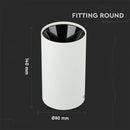 GU10 toppram/armatur, IP20, rund, vit/svart, Ø80x140mm, max 35W, V-TAC