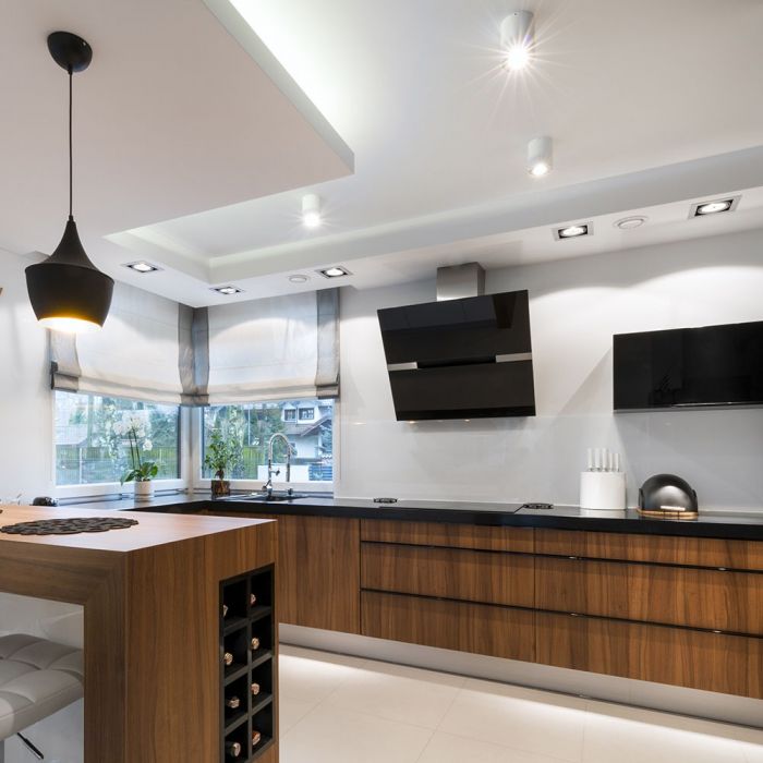 GU10 toppram/armatur, IP20, rund, vit/svart, Ø80x140mm, max 35W, V-TAC